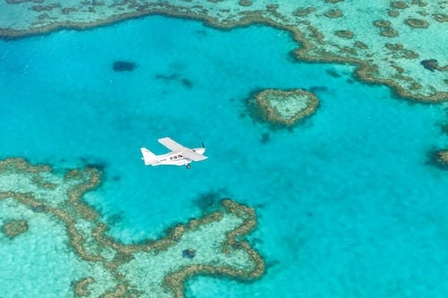 60 Min Scenic Flight - Heart Reef, Whitehaven Beach, Hill Inlet and Great Barrier Reef