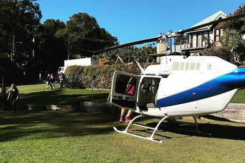 Travel by Helicopter to Kooroomba Vineyard & Lavender Farm 