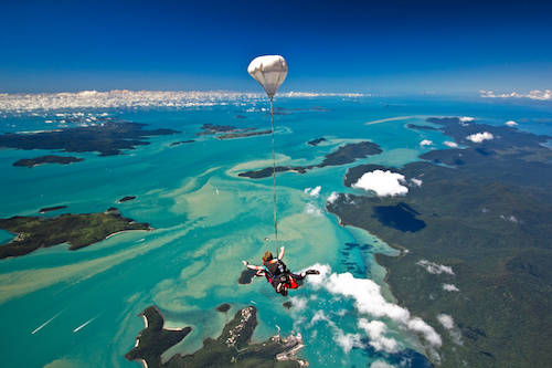 Skydiving over Airlie Beach