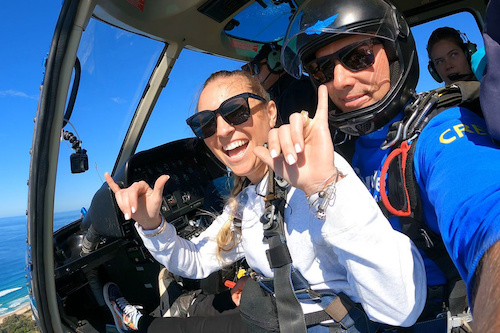 Helicopter Tandem Skydive above Gold Coast at 10,000 ft