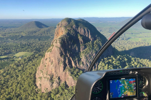 Helicopter Flight over Glass House Mountains