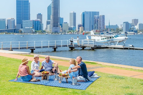 Sip and Scenic - Seaplane Flight over Perth City with River Picnic