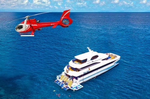 Great Barrier Reef Cruise and Helicopter Flight with Lunch and Wine